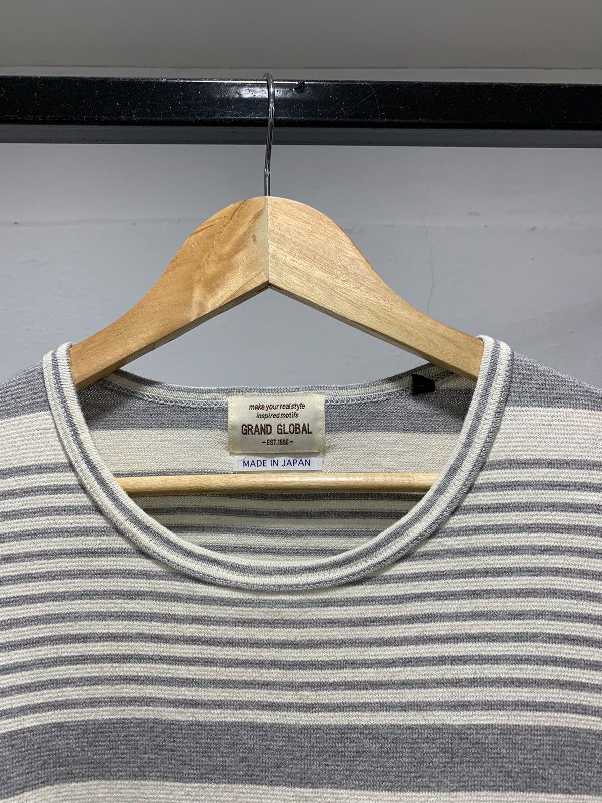 Japanese Brand × Vintage Rare💥 Made in Japan Stripes Knit Ls Shirt Size US S / EU 44-46 / 1 - 9 Thumbnail