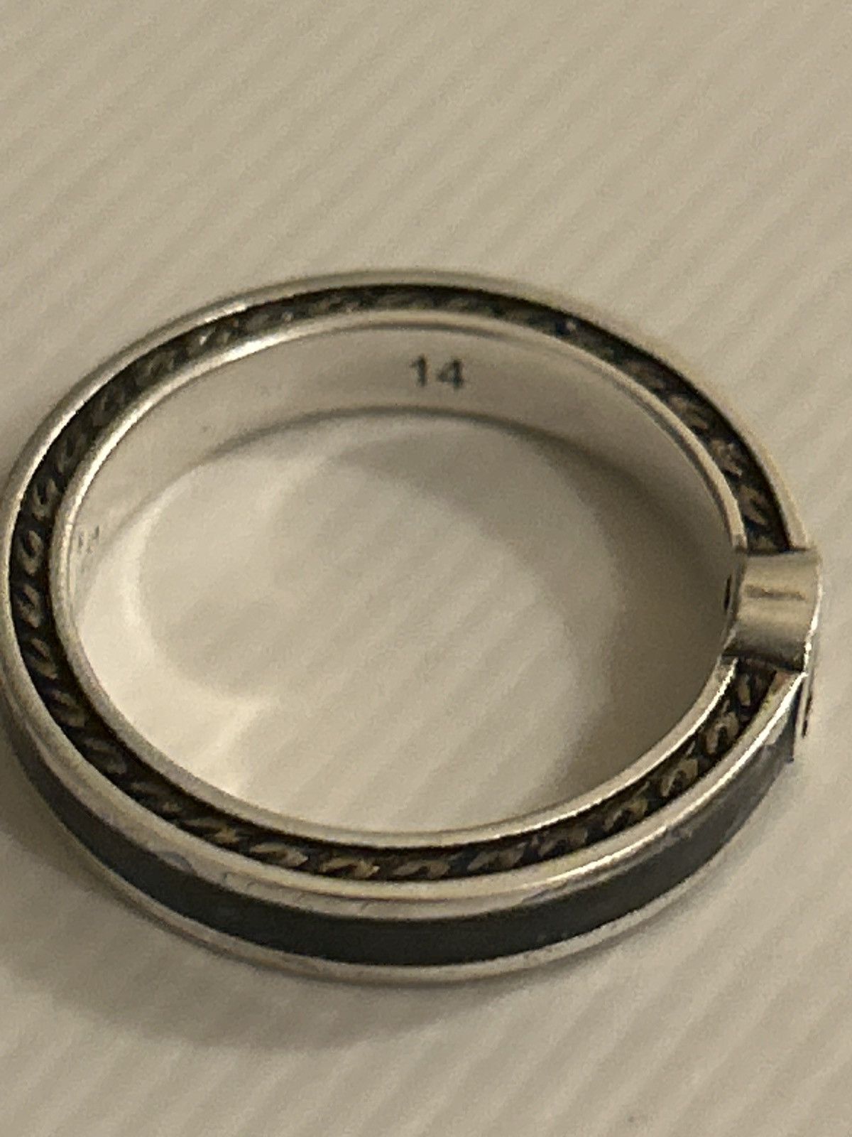 Gucci Gucci Interlocking G Enamel Thin Ring Black Ag925 701620 Size ONE SIZE - 2 Thumbnail