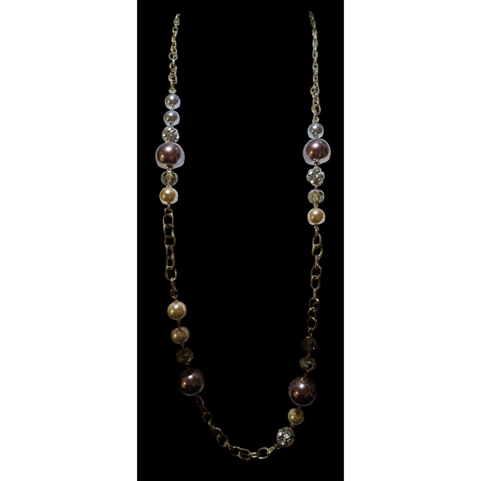 Loft Glam Pearl Ann Taylor Loft Chain Beaded Necklace Size ONE SIZE - 1 Thumbnail