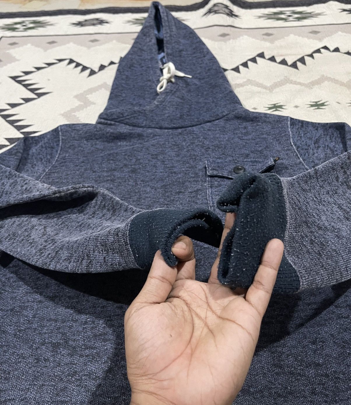291295=Homme 2000s 291295=HOMME INDIGO DYE 3 POCKET HOODIE FADED Size US M / EU 48-50 / 2 - 9 Thumbnail