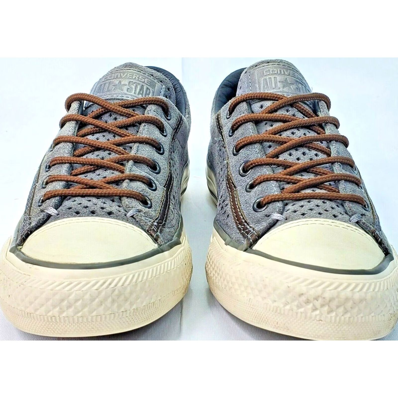 Converse CONVERSE John Varvatos Chuck Taylor Perforated Suede Leather Women Gray Size 6 - Nike? Size US 6 / IT 36 - 2 Thumbnail