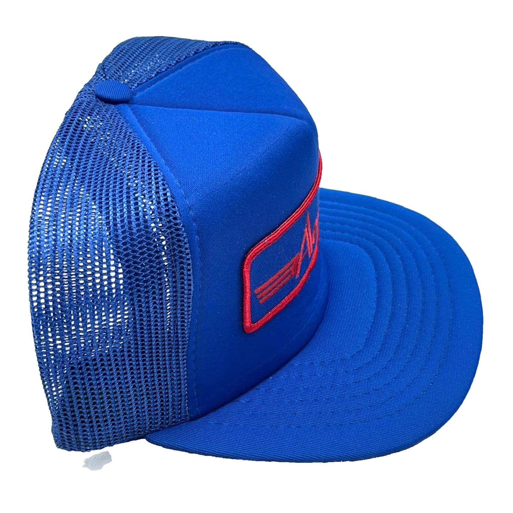 Vintage Vintage Athletic Headwear Trucker Hat Adult One Size Blue Red 90s Farm Mining Casual Workwear USA Logo Retro Filigree Size ONE SIZE - 4 Thumbnail