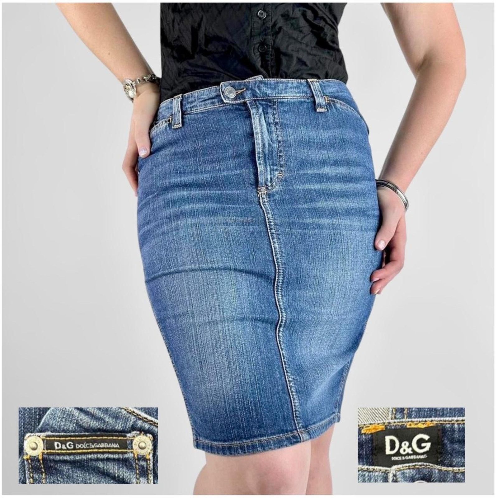 Dolce & Gabbana y2k dolce gabbana denim skirt Size 26" / US 2 / IT 38 - 1 Thumbnail