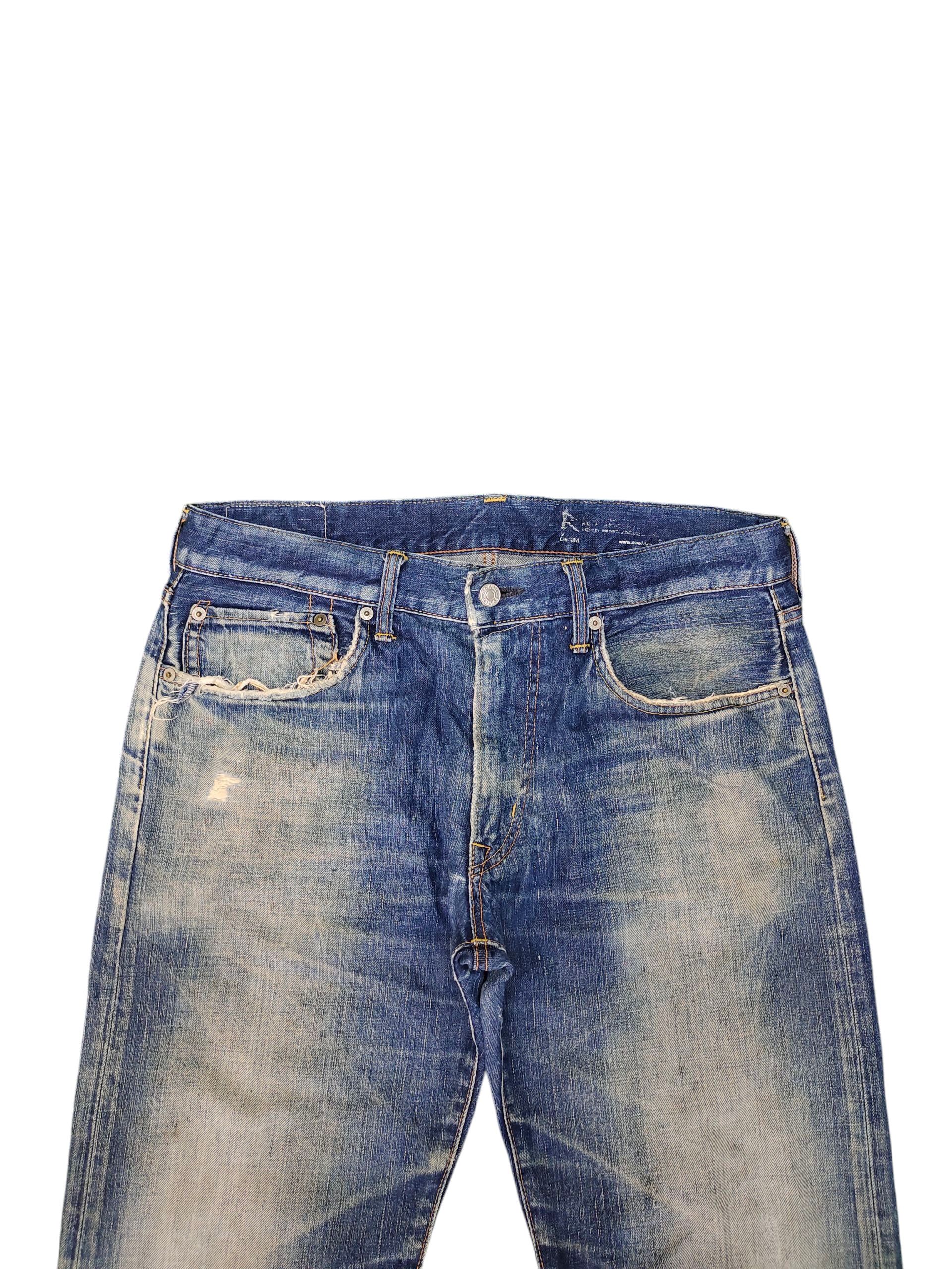 Kapital Vintage 90s Edwin 503R Regular Clawmark Distress Denim Jeans Size US 34 / EU 50 - 2 Thumbnail