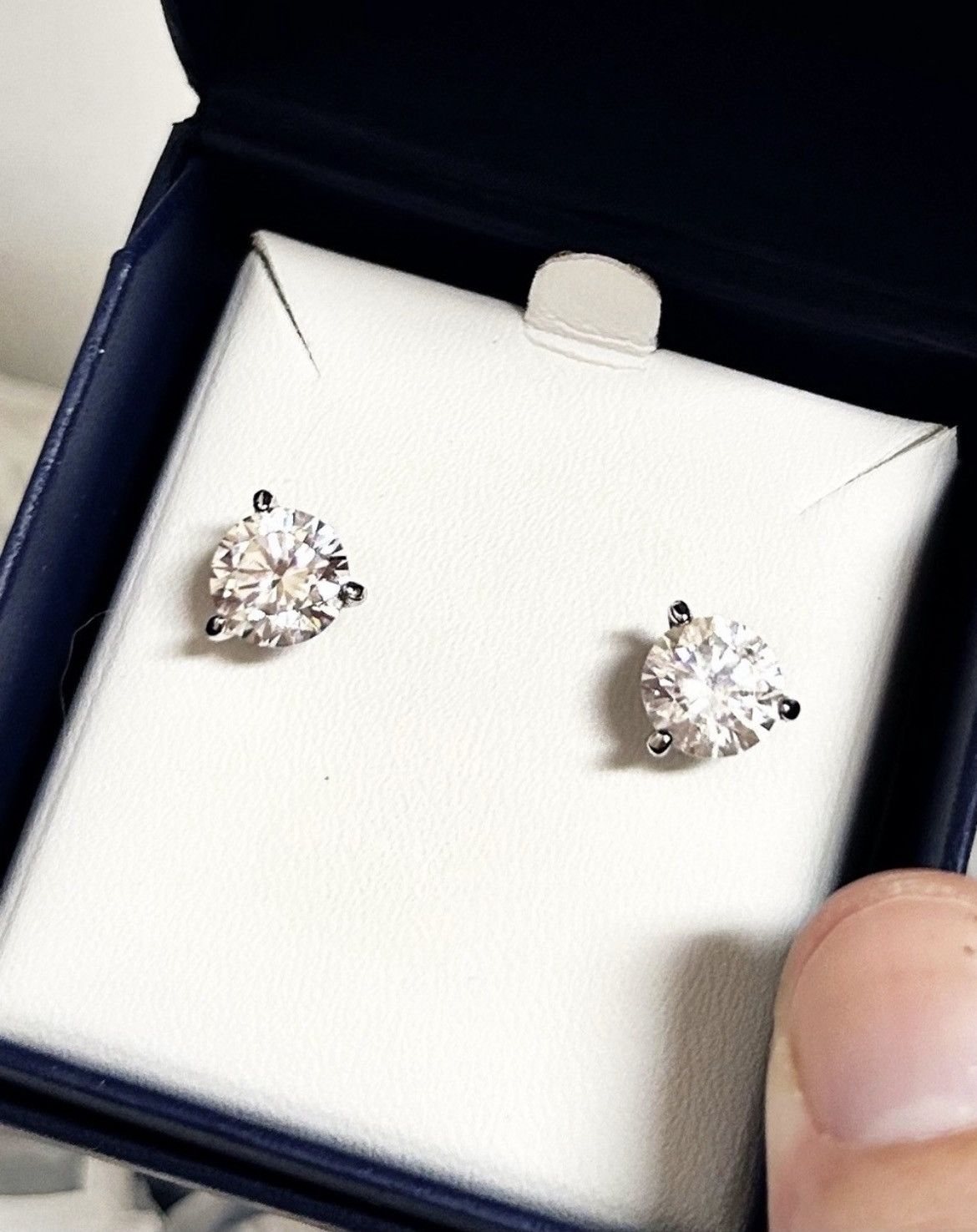 Jewelry Authentic Moissonite & Sterling White Gold Plated Earrings Size ONE SIZE - 9 Thumbnail
