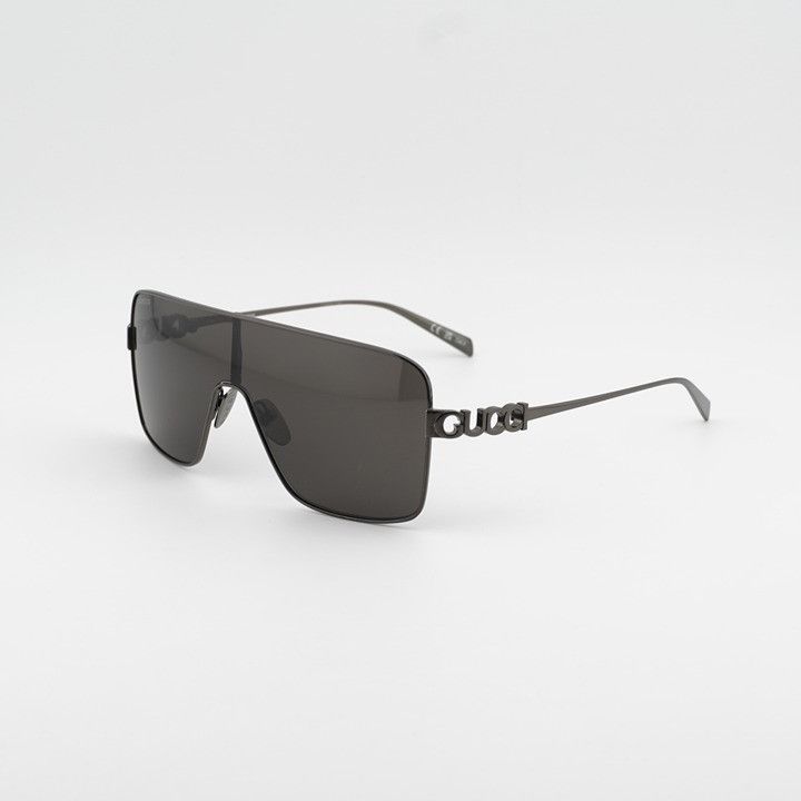 Gucci Gucci GG1936S 002 Sunglasses Gunmetal Grey Shield Frame Size ONE SIZE - 1 Thumbnail