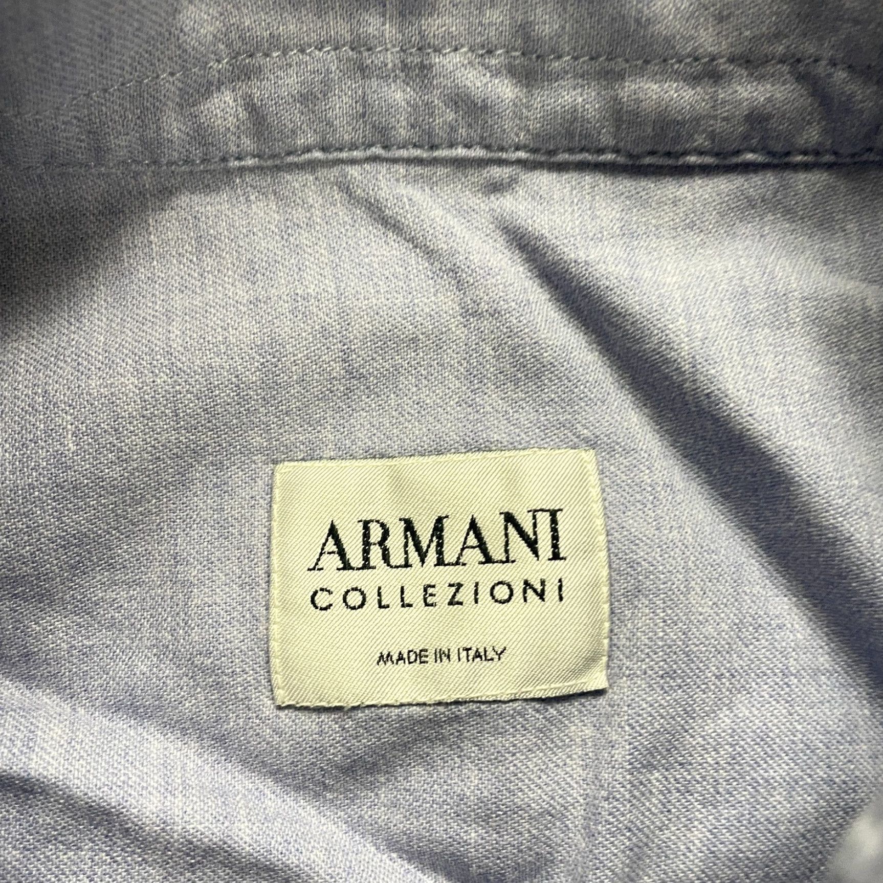 Armani VINTAGE? No. Armani Collezioni Dress Shirt Men XL Gray Long Sleeve Button-Down Work Italy Size 46R - 7 Thumbnail