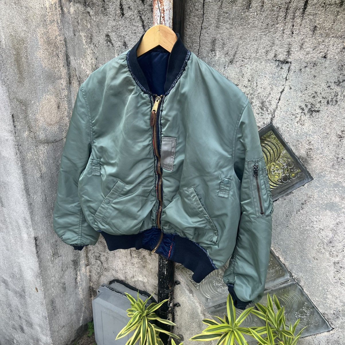 Alpha Industries "VINTAGE" ALPHA INDUSTRIES TRASHED MA-1 BOMBER JACKET Size US M / EU 48-50 / 2 - 3 Thumbnail
