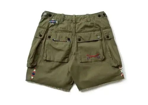 Jean 21SS Tokyo Union Green Military Patchwork Shorts Size US 32 / EU 48 - 2 Thumbnail