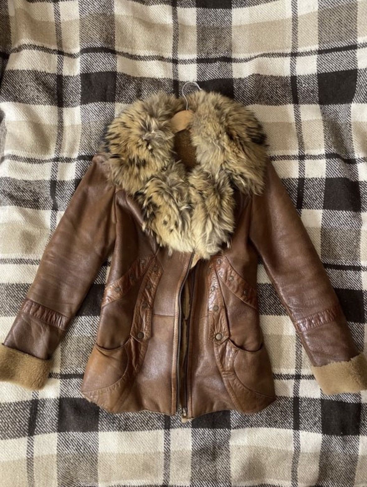 Vintage Japanese Fur Leather LGB Style Jacket