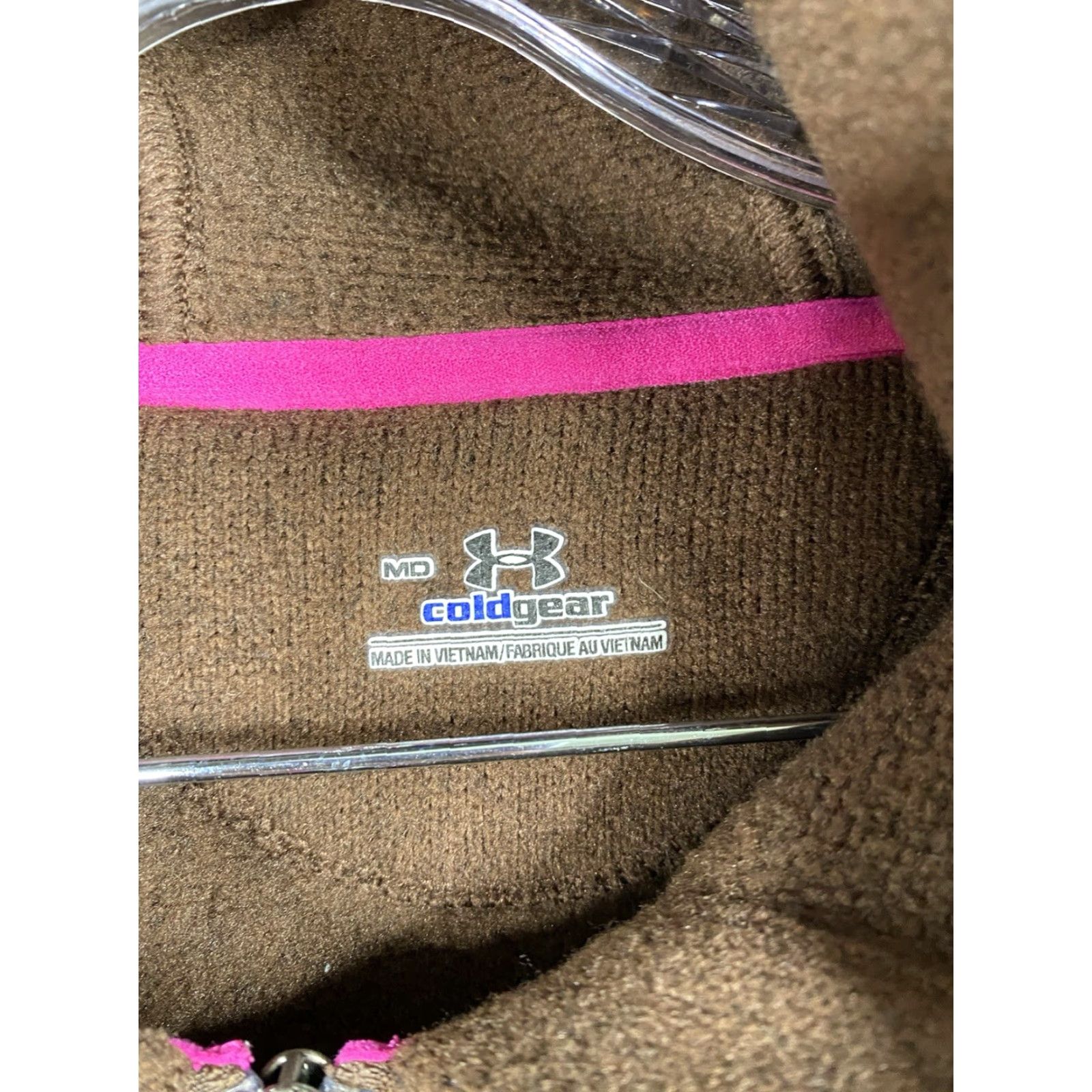 Under Armour Under Armour Hoodie Women M Brown Full Zip Fleece Pockets Cold Gear Knit Crew Neck Size M / US 6-8 / IT 42-44 - 3 Thumbnail