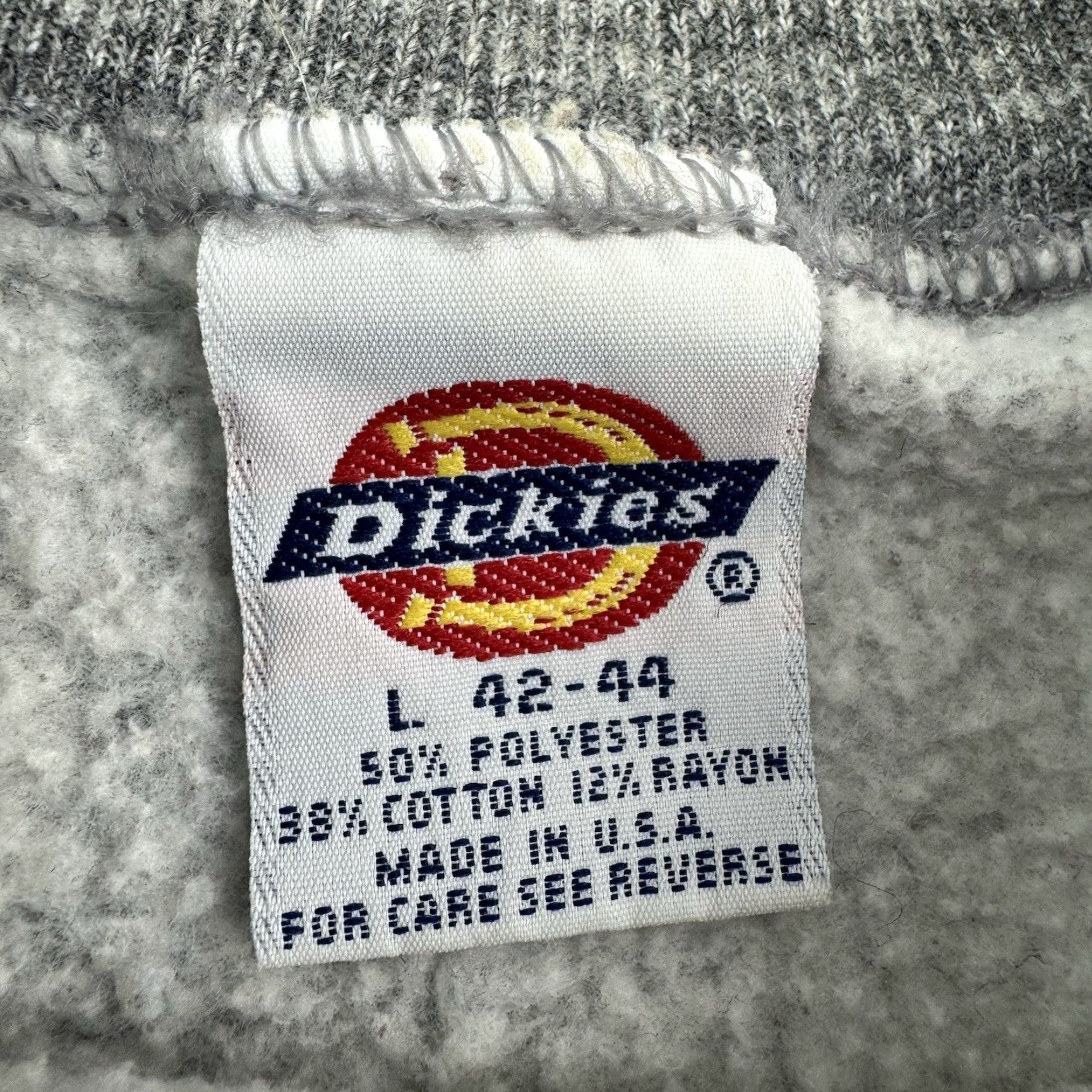 Dickies VINTAGE Dickies Sweatshirt Adult Large Gray USA 80s Raglan Size US L / EU 52-54 / 3 - 6 Thumbnail