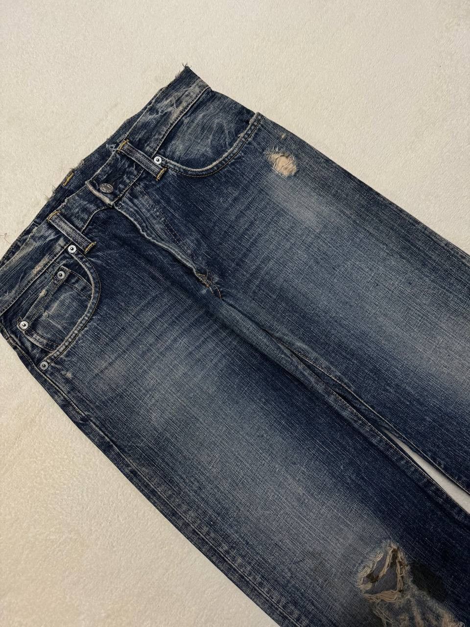 Edwin WIDE 90s Edwin 504R Mudwash Sick Distress Ripped Denim Jean Size US 30 / EU 46 - 6 Thumbnail