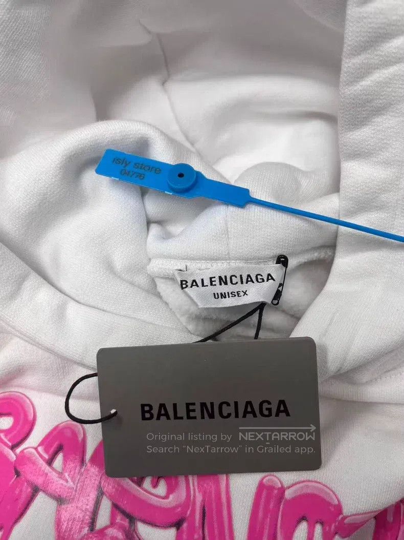 Balenciaga Balenciaga Letter Printed Fleece Loose Fit Pullover Hooded Size L / US 10 / IT 46 - 4 Thumbnail