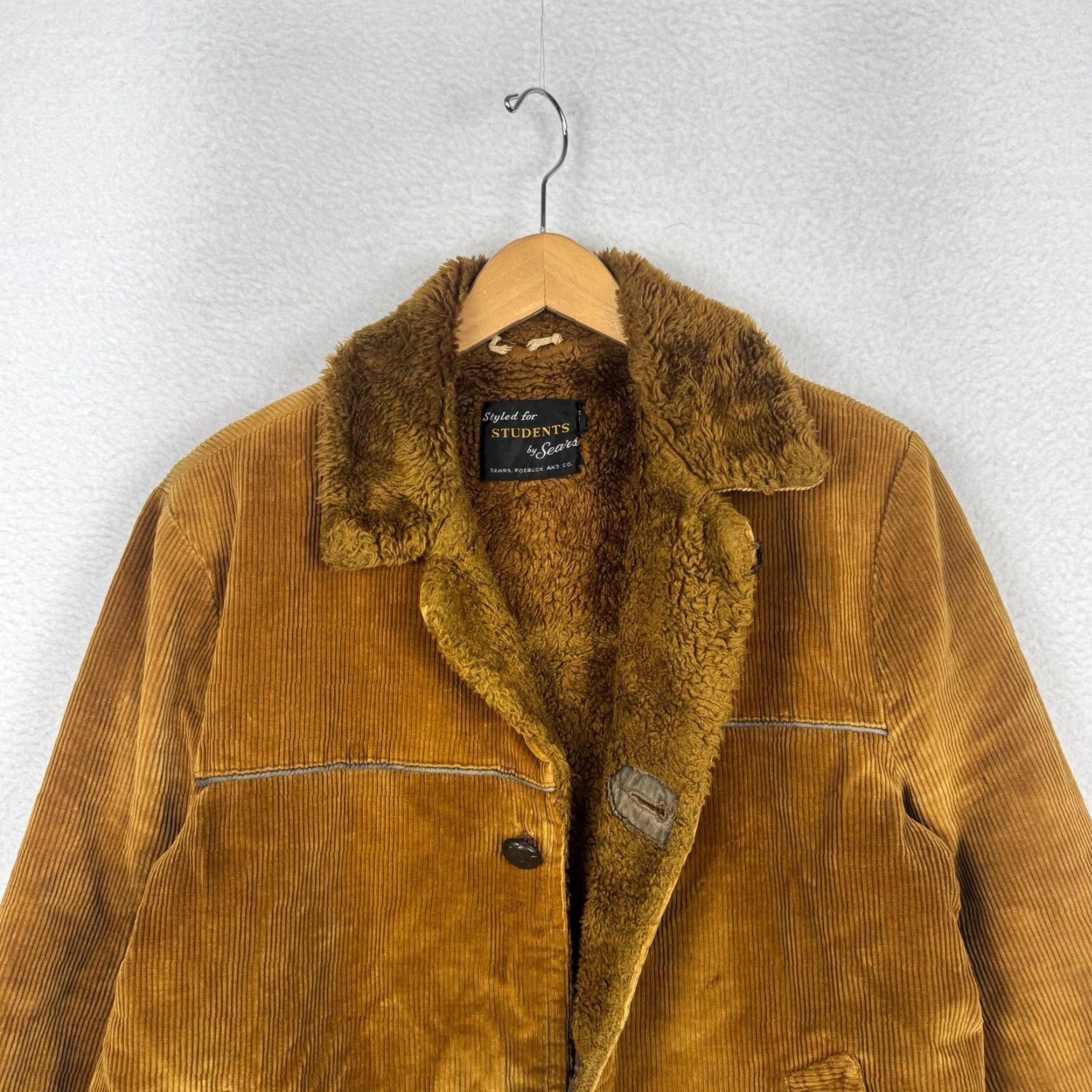 Sears VINTAGE Sears Roebuck Brown Corduroy Sherpa Lined Jacket Medium Brown Corduroy Sherpa Lined Field Jacket 1970s Mens Size US M / EU 48-50 / 2 - 4 Thumbnail