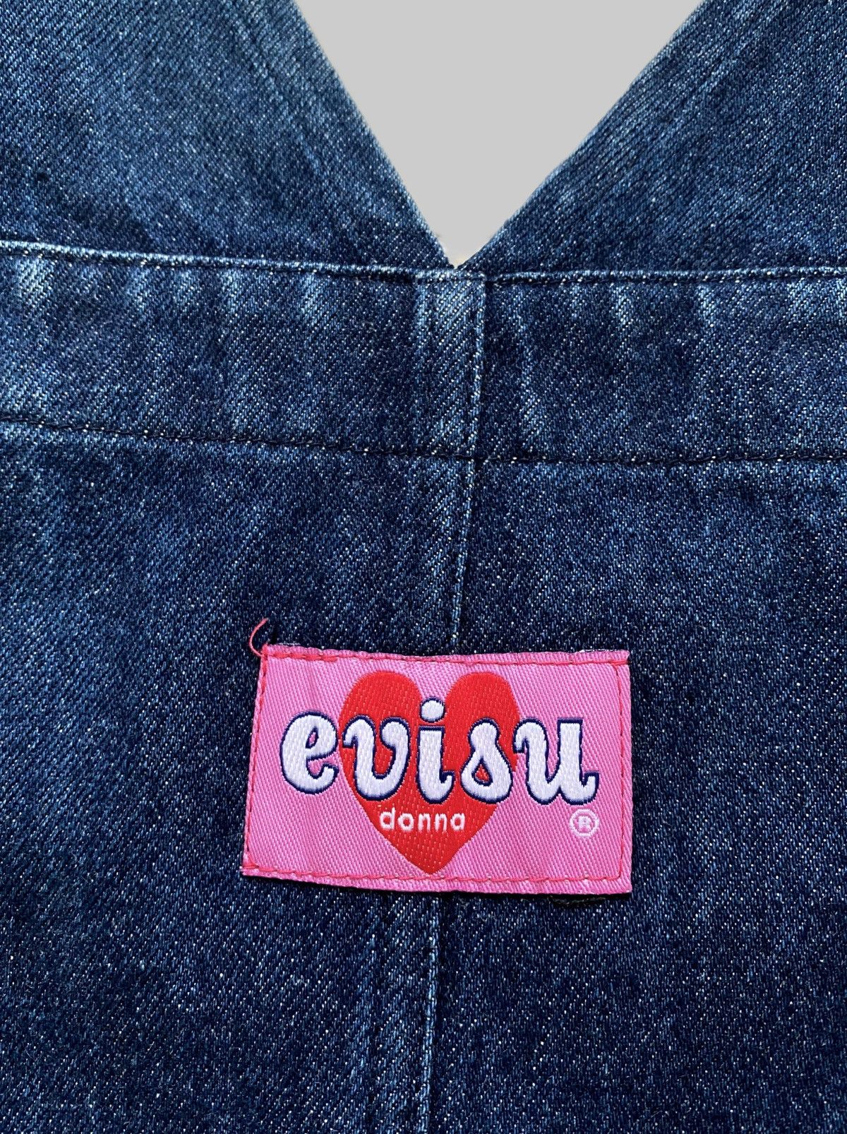 Evisu Vintage Evisu Donna Denim Pinafore Maxi Dress Size L / US 10 / IT 46 - 7 Thumbnail