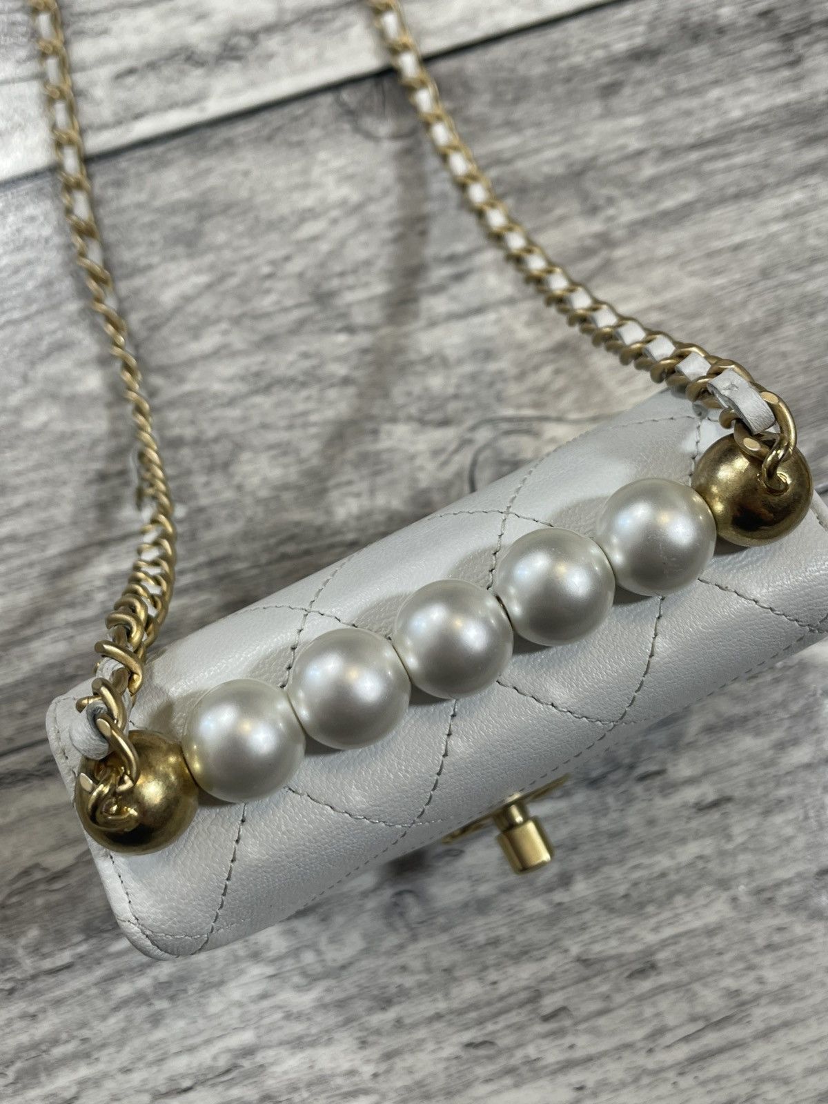 Chanel CHANEL Mini Shoulder Bag, Matelasse, Pearl Chain, Lambskin Size ONE SIZE - 9 Thumbnail
