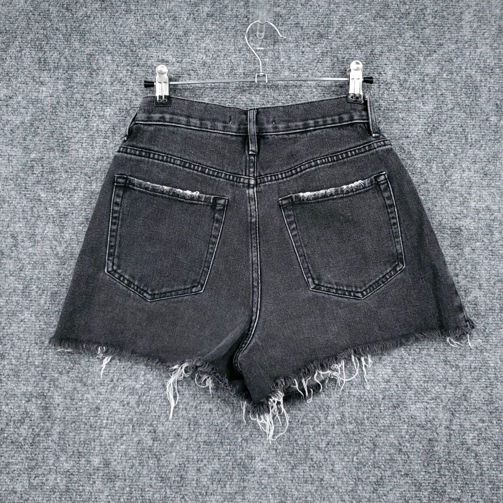 Pacsun PacSun Women 26 Black Ultra High Rise Mom Shorts Button Fly Ripped Vintage Size 26" / US 2 / IT 38 - 2 Thumbnail