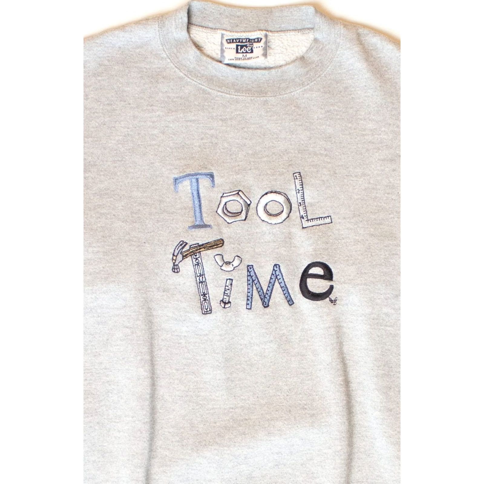 Lee VINTAGE Lee Sweatshirt 1990s Grey Medium Long Sleeve USA Polyester / Cotton Mens Size US M / EU 48-50 / 2 - 2 Thumbnail