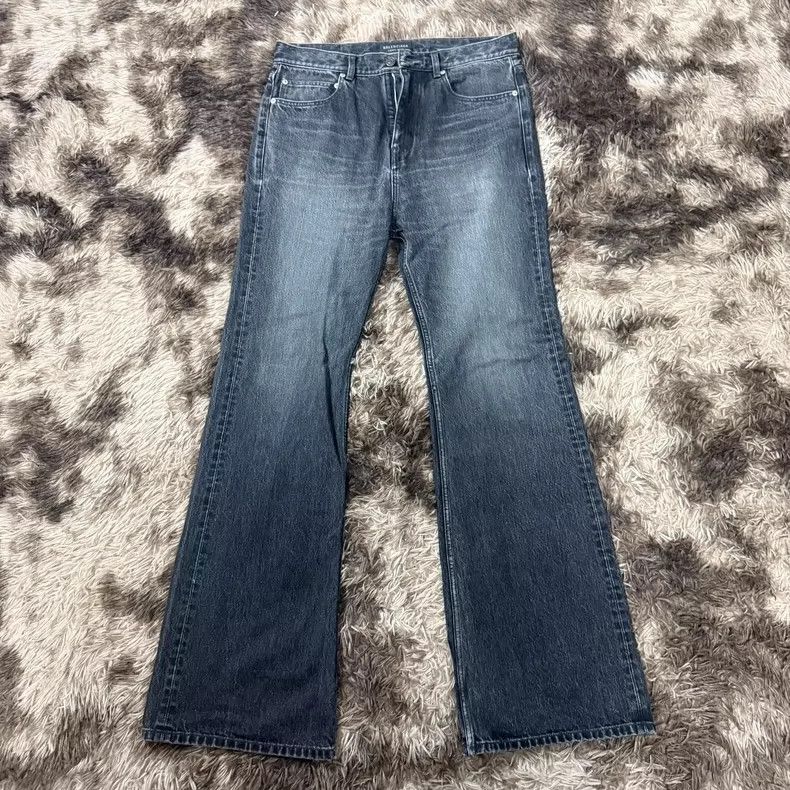 Balenciaga SS24 Washed Flared Denim Pants-dmc