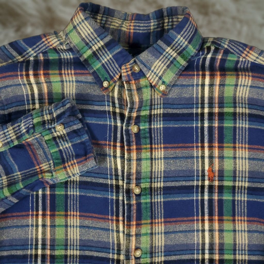 Ralph Lauren Ralph Lauren Shirt Mens Medium Blue Plaid Heavy Flannel Button-Down Long Sleeve Size US M / EU 48-50 / 2 - 1 Thumbnail