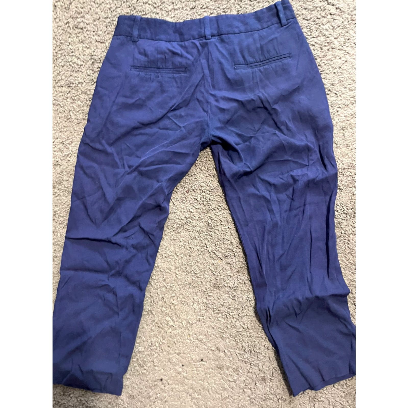 Theory Theory Capris Pants Women Sz 4 Blue Viscose Zipper Pockets Inseam 23" Regular Rise 8.5-10.5" Jersey Casual Business Women Size 27" / US 4 / IT 40 - 3 Thumbnail