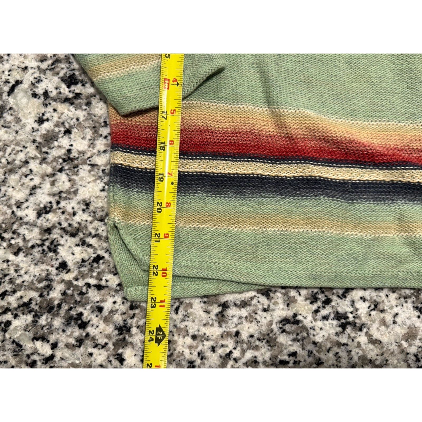 Ralph Lauren Lauren Ralph Lauren Sweater Women M Multicolor Aztec Stripe Boat Neck 3/4 Sleeve Linen Blend Knit Southwestern Size M / US 6-8 / IT 42-44 - 2 Thumbnail