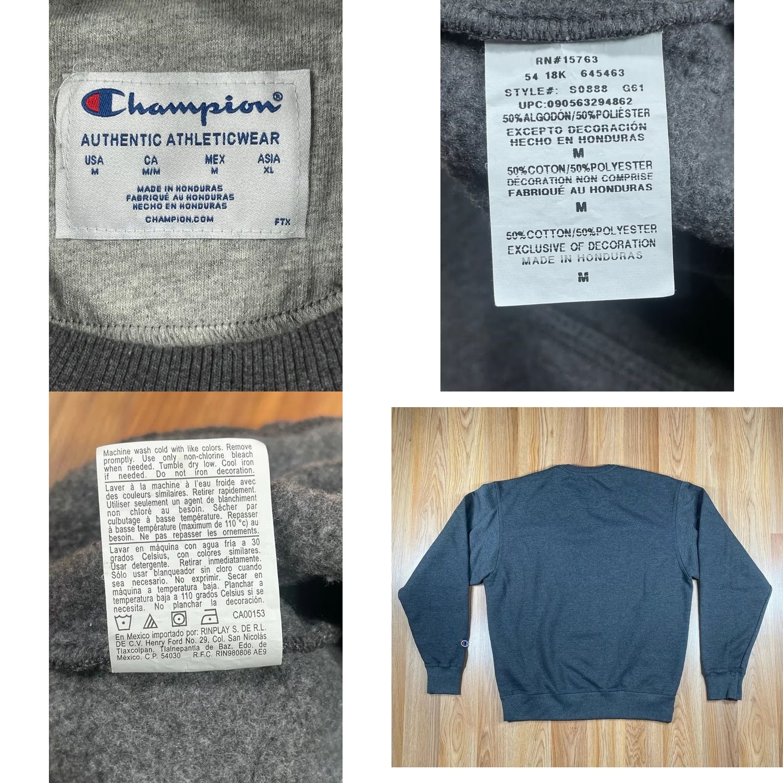 Champion Champion Gray Long Sleeve Sweater Pullover Crewneck Sweatshirt Mens M Size Fashion Knit Pullover Regular Fit Clothing Size US M / EU 48-50 / 2 - 8 Thumbnail
