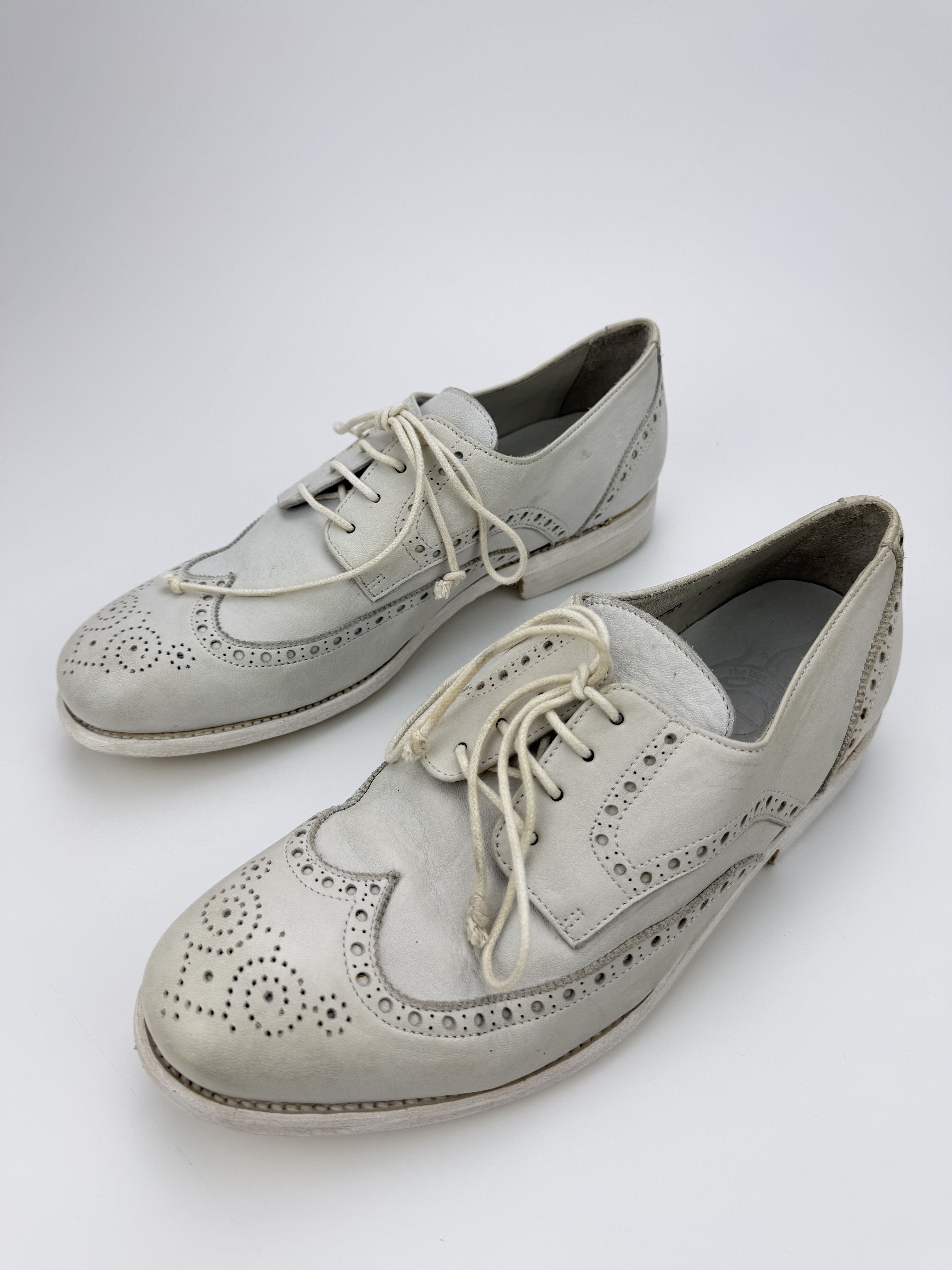 The Last Conspiracy The Last Conspiracy White Leather Painted Boots Oxford Shoes Size US 11 / EU 44 - 6 Thumbnail