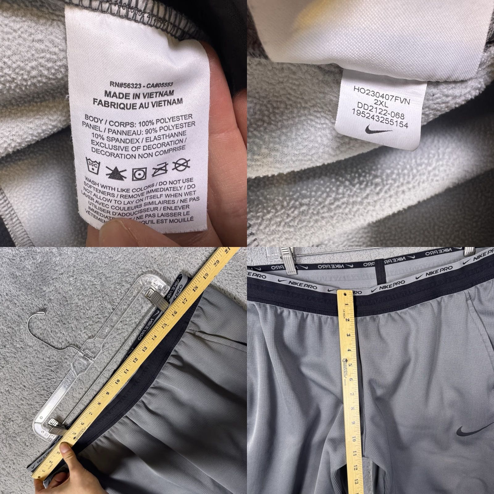 Nike Nike Pro Sweatpants Mens 2XL Gray Fleece Lined Therma Fit Sphere Training Jogger Fitness Pants Regular Size Activewear Mens Size US 39 - 8 Thumbnail