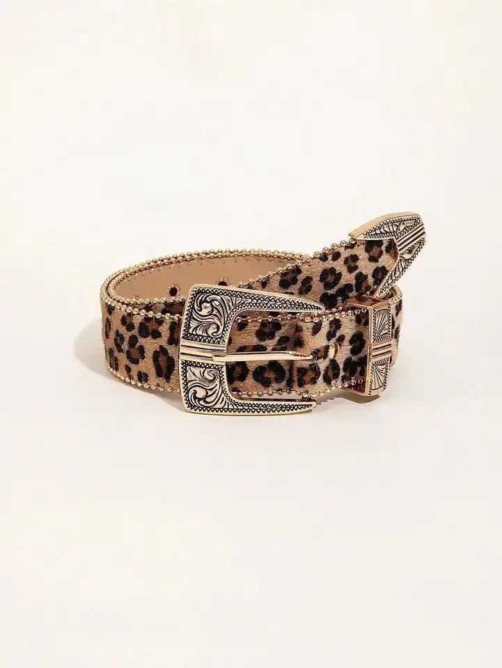 Leather × Vintage Boho Pattern Cowboy Cowgirl Belt Size ONE SIZE - 1 Thumbnail