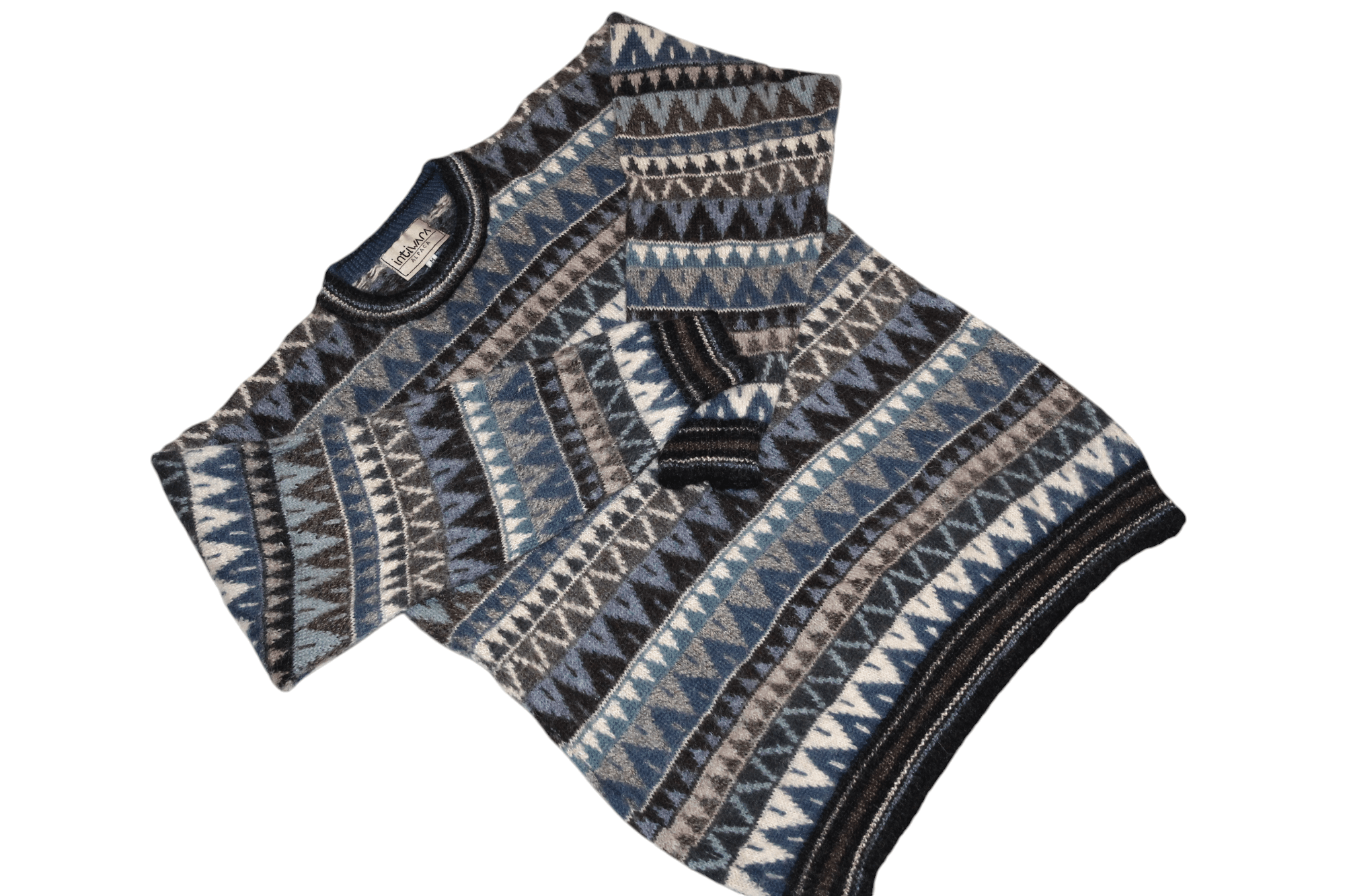 Homespun Knitwear RARE Intiwara Alpaca Tribal Patterns Crew Neck Wool Sweater Size US M / EU 48-50 / 2 - 4 Thumbnail