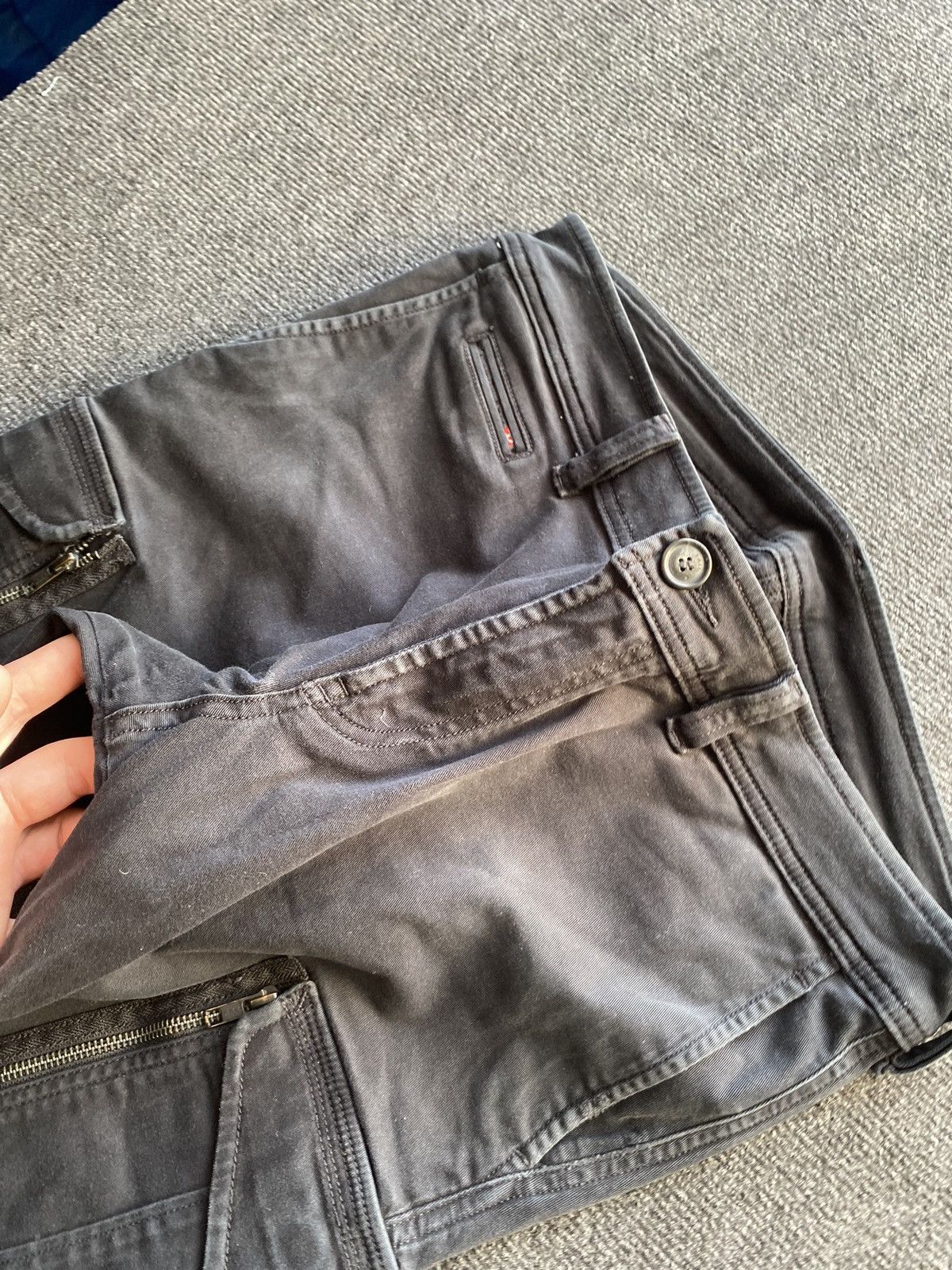 Diesel 🔥Opium Punk Diesel cargo black faded opium pants Size US 33 - 21 Thumbnail