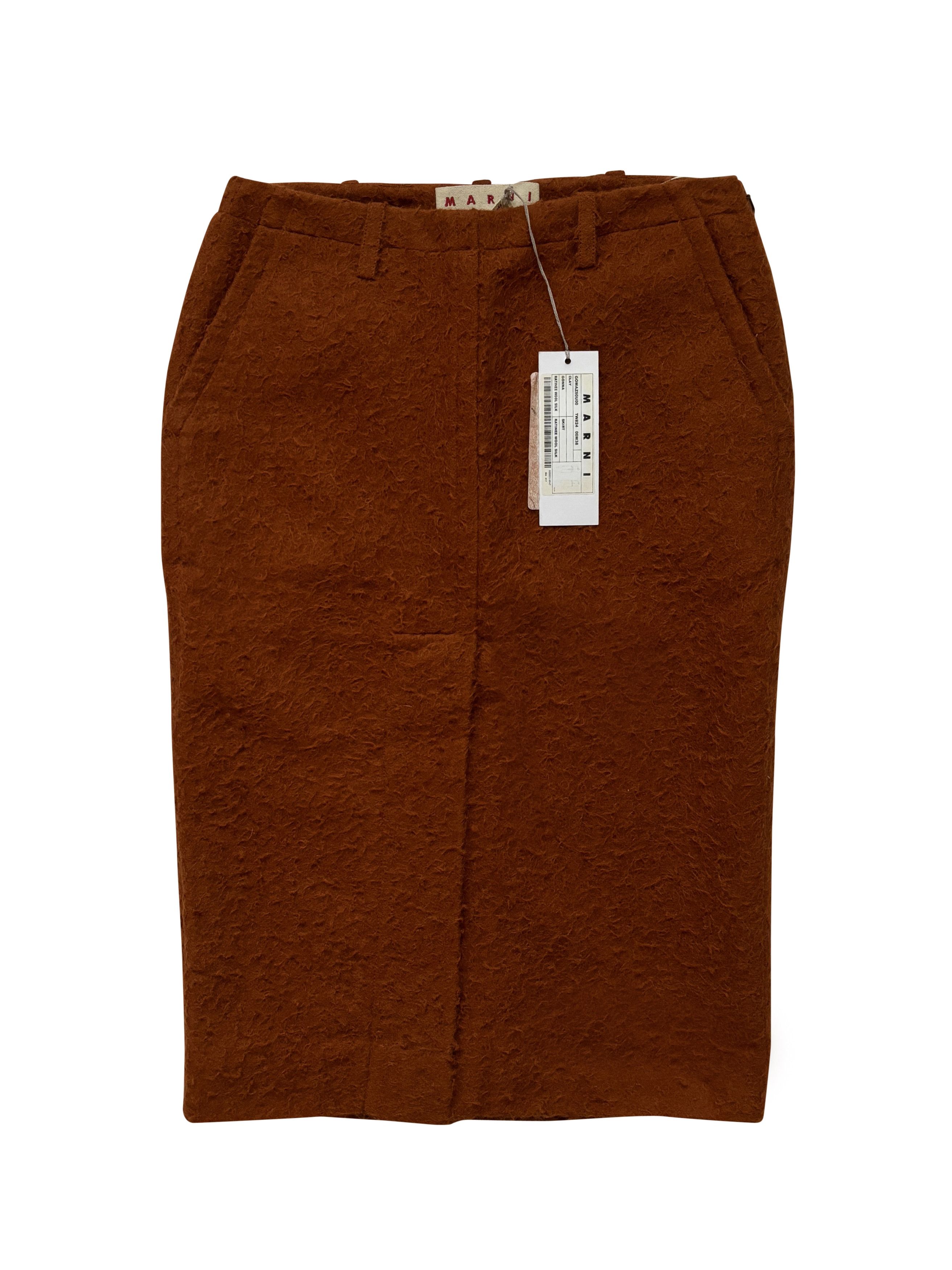 Marni ⚡️QUICK SALE⚡️Marni Clay Ratinee Alpaca Wool Silk Skirt Size 32" / US 10 / IT 46 - 1 Thumbnail