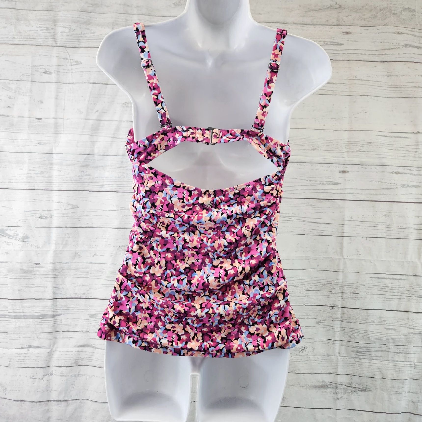 Athleta Athleta Tankini Sz 36B/C Womens Square Neck Pink Blue Size ONE SIZE - 4 Thumbnail