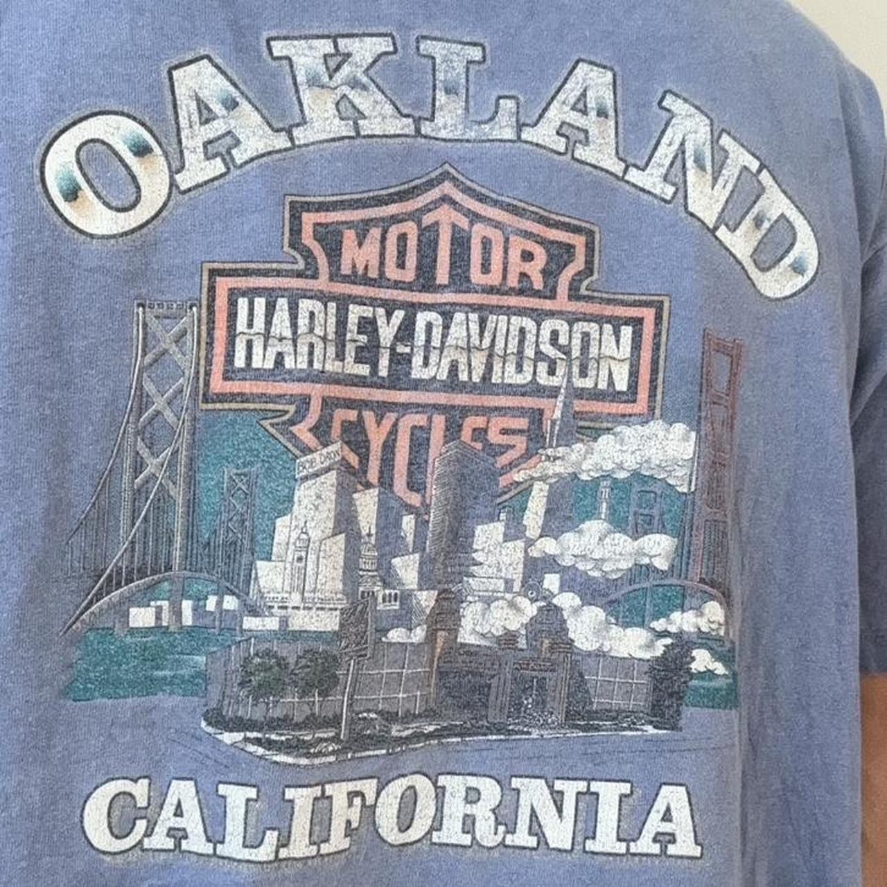 Harley Davidson × Vintage Vintage Harley Davidson 1990s Graphics Blue Tee Shirt Size US XL / EU 56 / 4 - 8 Thumbnail