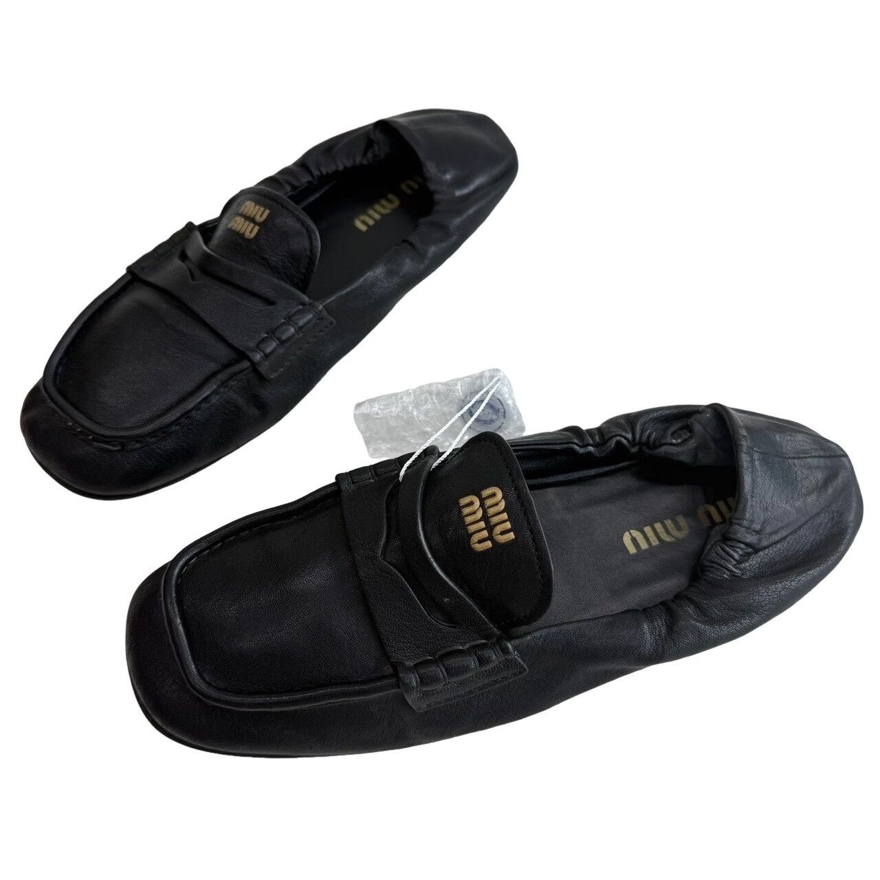 Miu Miu Miu Miu Ruched Nappa Leather Flats Size 37.5 Size US 7.5 / IT 37.5 - 1 Thumbnail