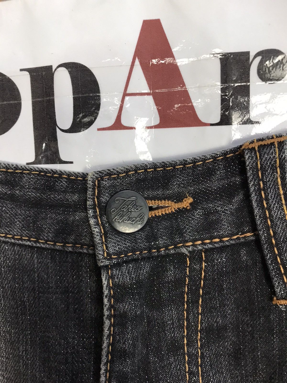 Japanese Brand × Takeo Kikuchi × Vintage Vintage Takeo Kikuchi Black Colour Design Denim Jeans Size US 34 / EU 50 - 8 Thumbnail