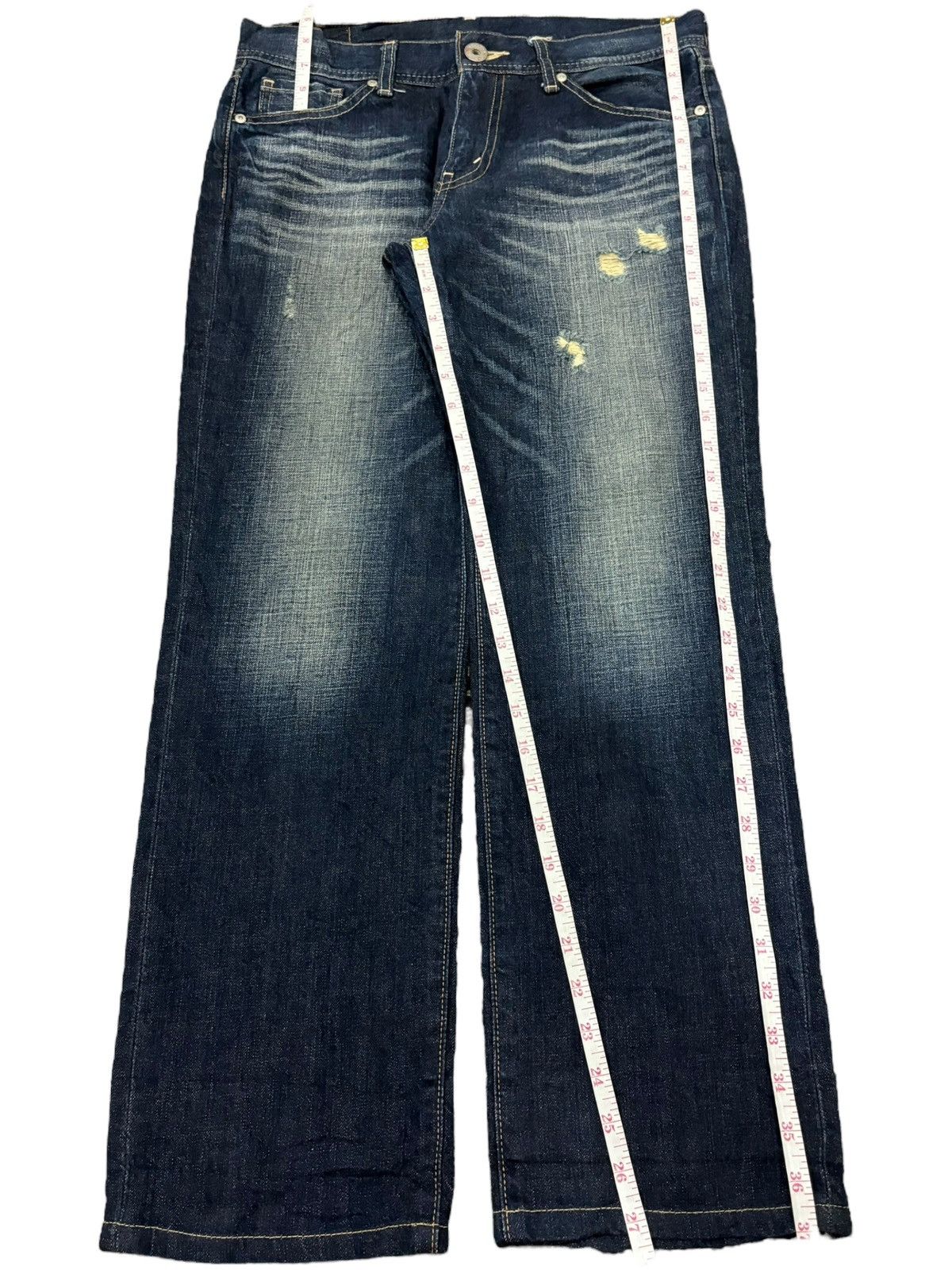 Levi's Vintage 90s Levis 535 Distress Loose Jeans Size 32" / US 10 / IT 46 - 7 Thumbnail