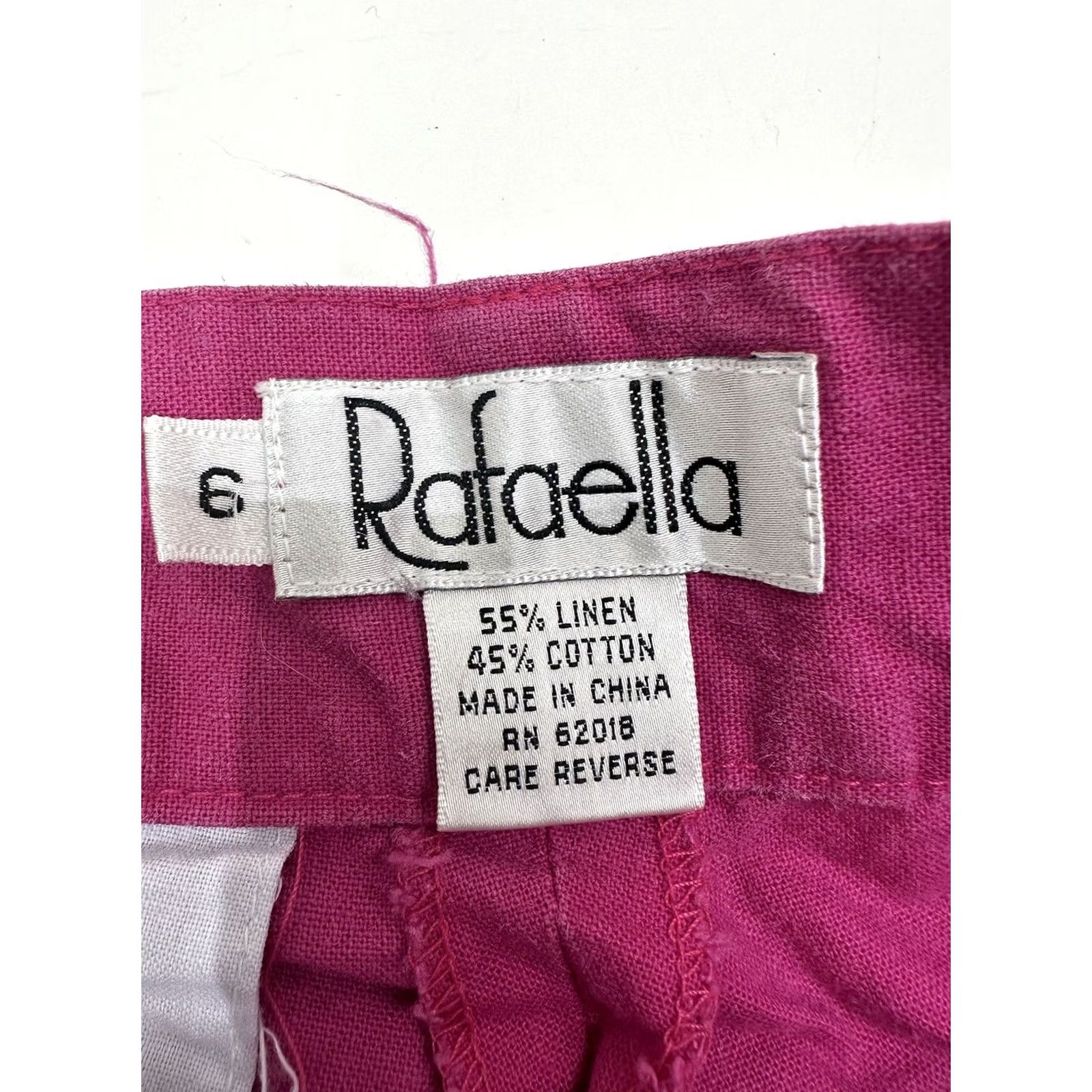 Vintage Rafaella Pink High Waisted Linen Blend Shorts Size 6 Womens 5-Pocket Culotte Vintage Classic Size 28" / US 6 / IT 42 - 3 Thumbnail
