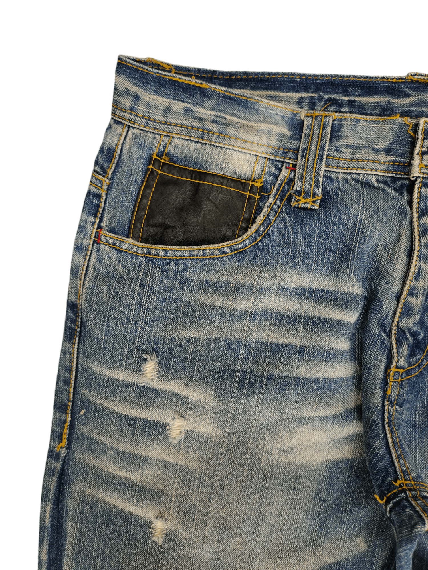 If Six Was Nine Slim Flare Jeans Iron Clawmark Distress Faded Jeans Bootcut Size US 32 / EU 48 - 3 Thumbnail