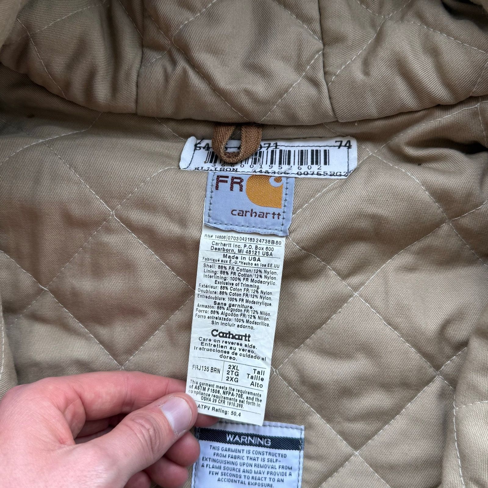 Carhartt Carhartt FRJ135 BRN Flame Resistant Workwear Jacket Sz 2XL Size US XXL / EU 58 / 5 - 3 Thumbnail