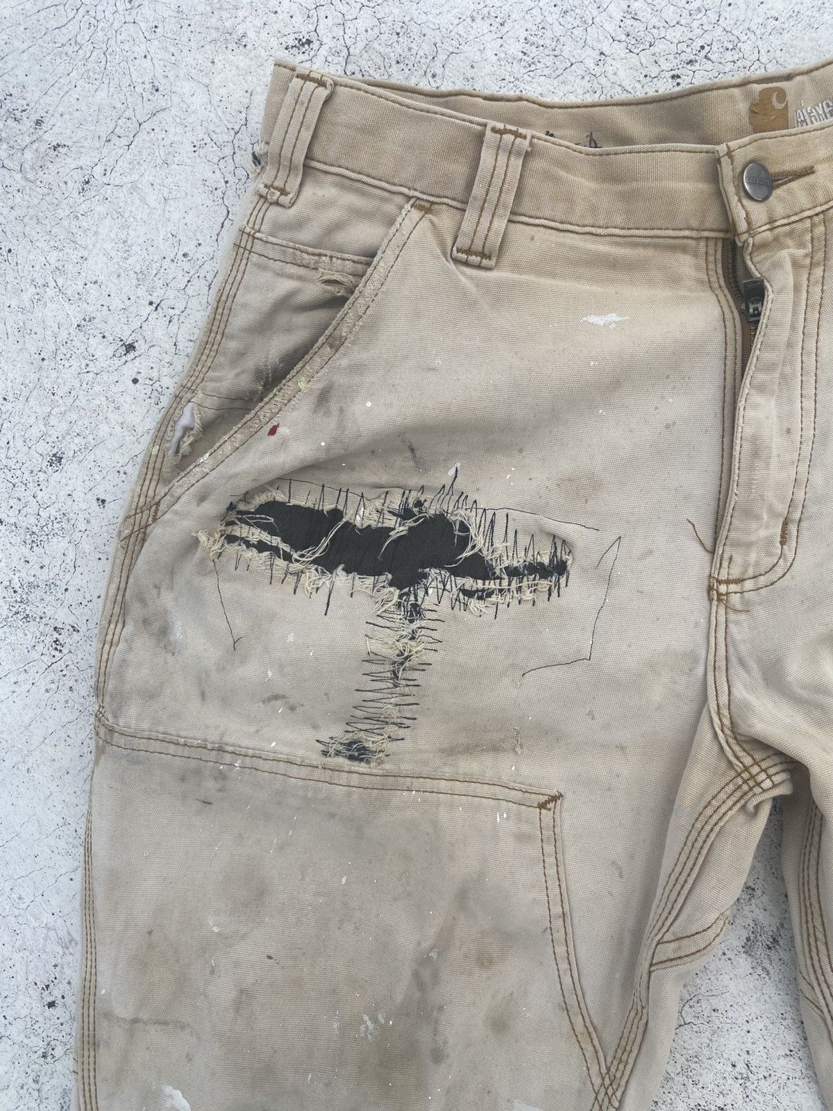 Carhartt Carhartt Distressed Vintage Beige 34x30 Size US 34 / EU 50 - 3 Thumbnail