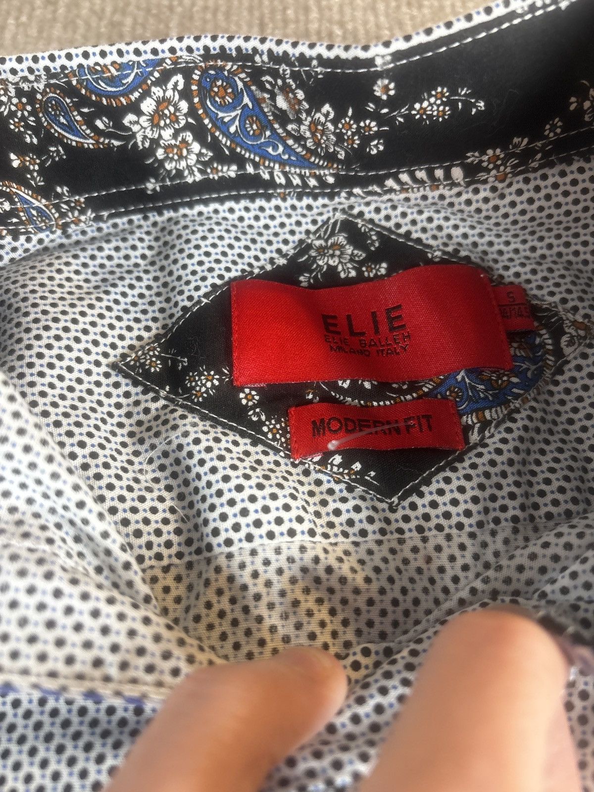 Other Elie Balleh Modern Fit Sm Slim Paisley Lined Contrast Cuff Size US S / EU 44-46 / 1 - 2 Thumbnail
