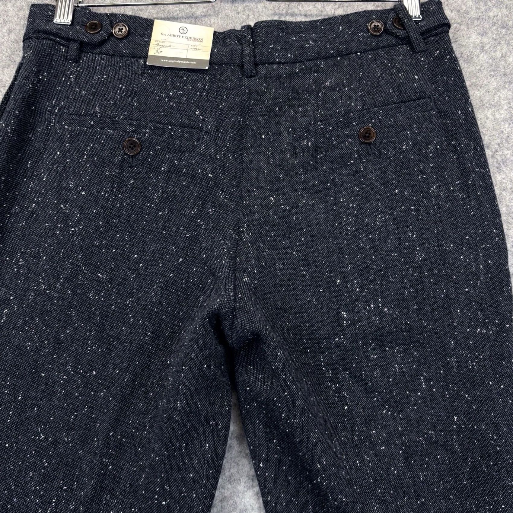 Original Penguin VINTAGE Original Penguin Tweed Trousers Slim Fit W30” L29” Mens Navy BNWT Size US 30 / EU 46 - 4 Thumbnail