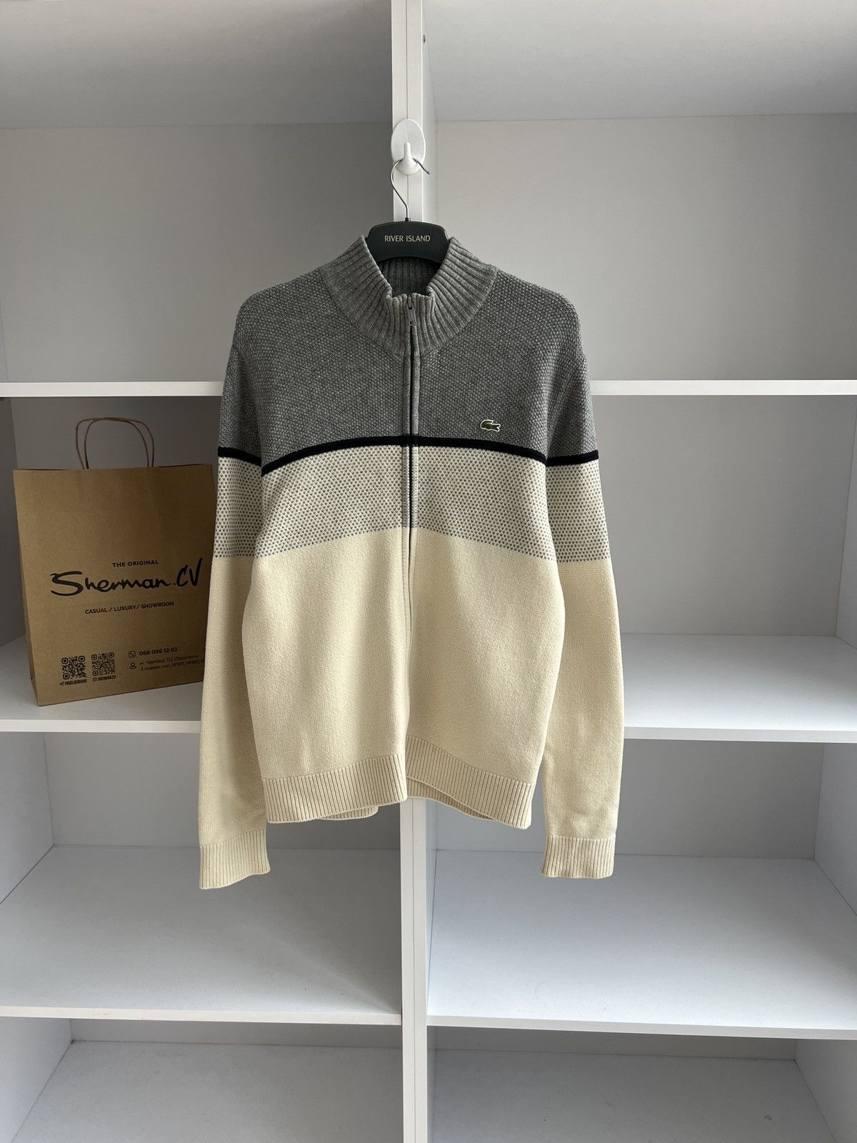 Lacoste × Vintage Vintage Lacoste Zip Sweatshirt Size US L / EU 52-54 / 3 - 2 Thumbnail