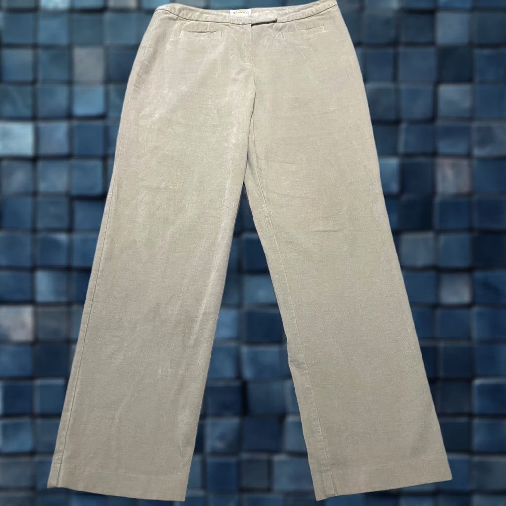 Talbots Talbots Pants Womens 12 Beige Velvet Straight High Rise Business Casual Dress Size 34" / US 12 / IT 48 - 1 Thumbnail