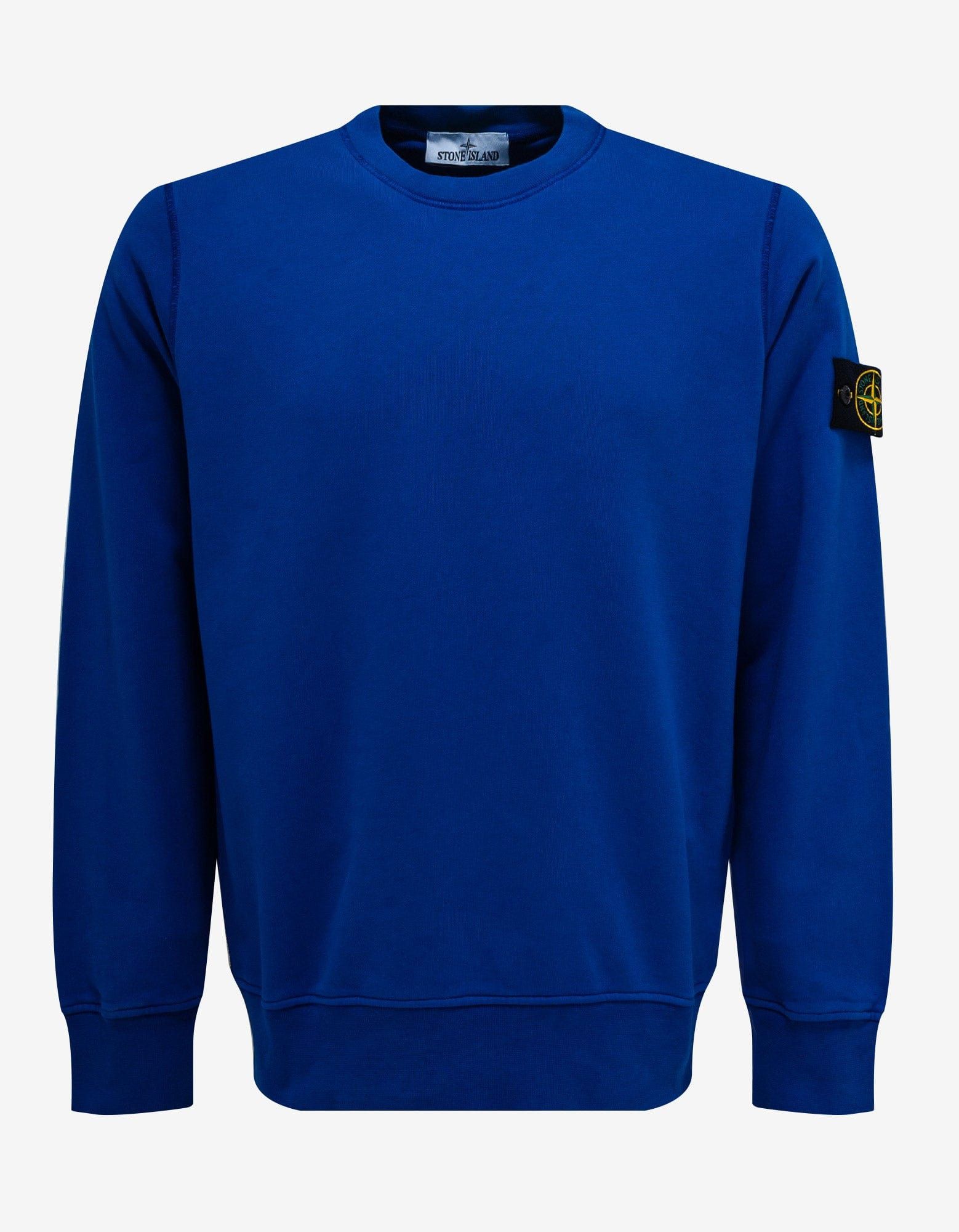 image of Stone Island Blue Garment Dyed Sweatshirt, Men's (Size Small)