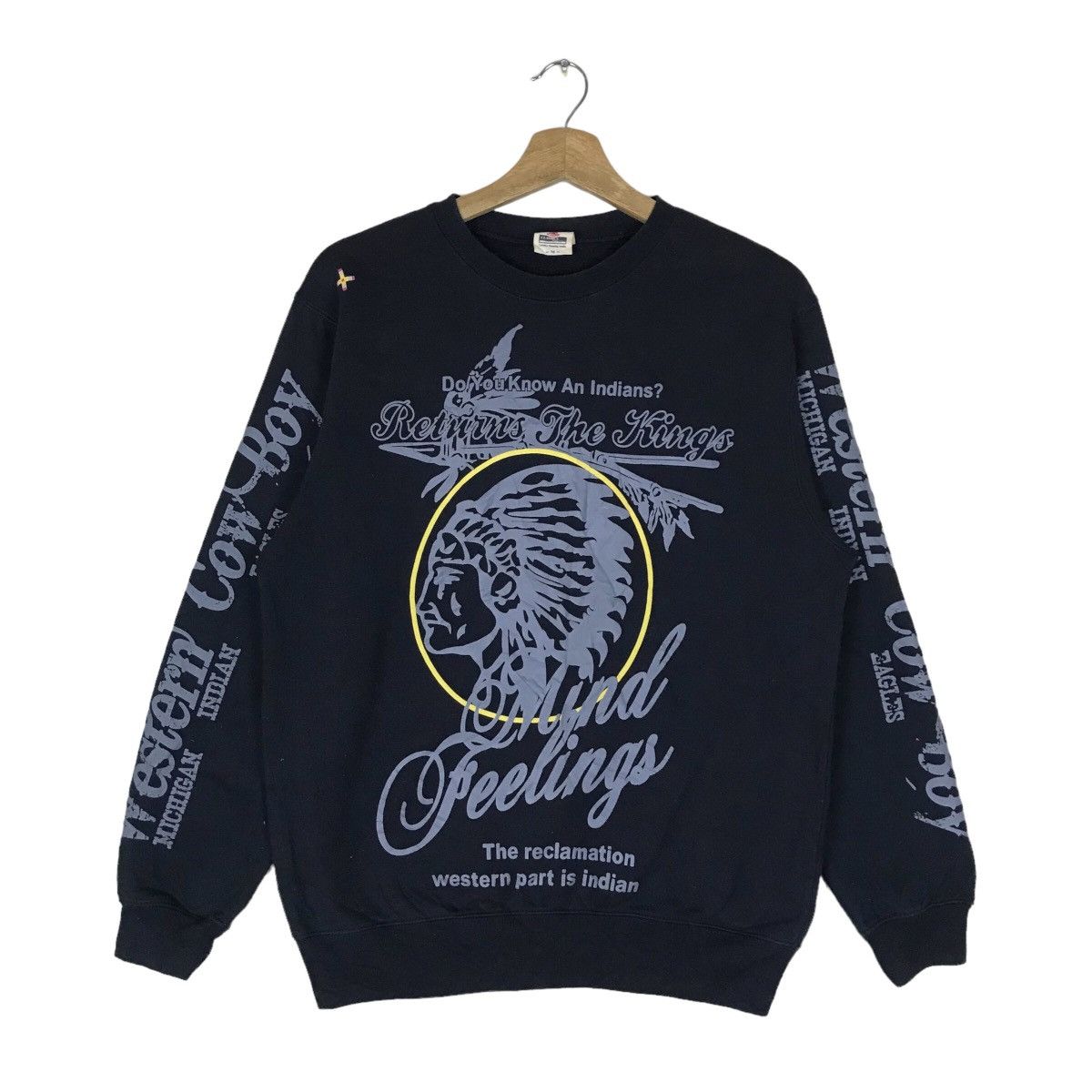 Vintage Vintage BPKT 1970 Indians Tribe Pullover Jumper Sweatshirt Size US M / EU 48-50 / 2 - 1 Thumbnail