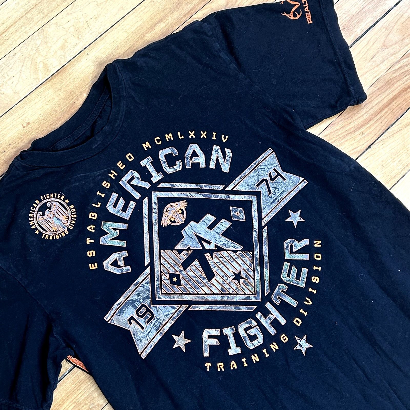 Vintage Modern American Fighter Black T-Shirt Large Size US L / EU 52-54 / 3 - 2 Thumbnail